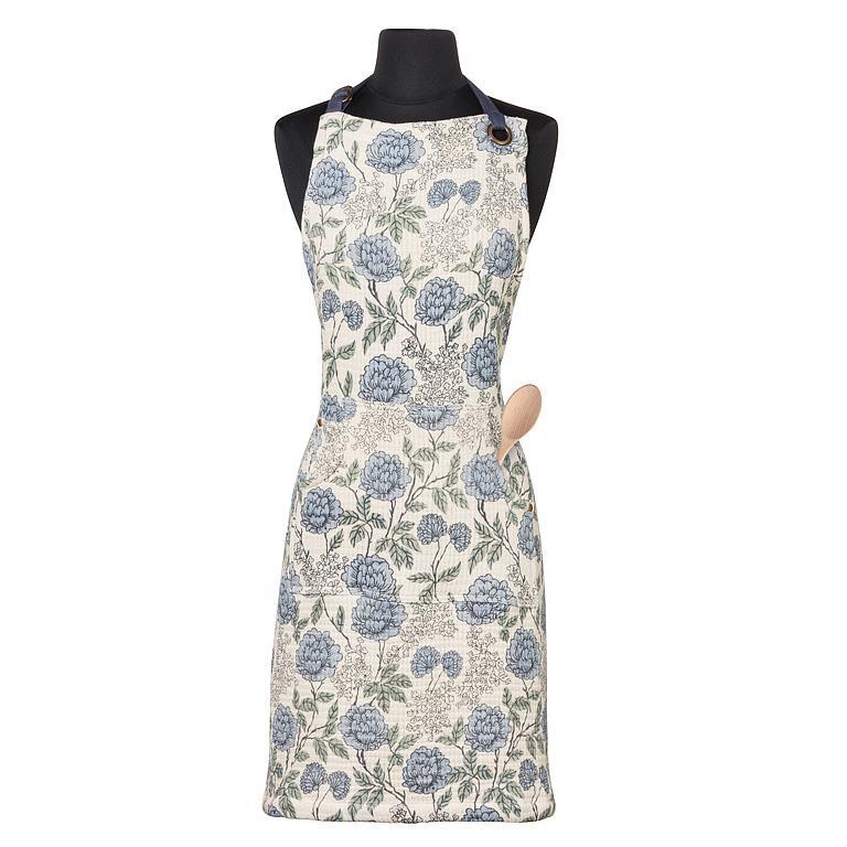 Apron - Stonewashed Cotton - Blue Floral