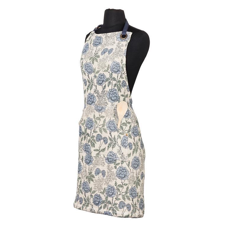 Apron - Stonewashed Cotton - Blue Floral