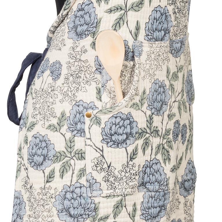 Apron - Stonewashed Cotton - Blue Floral