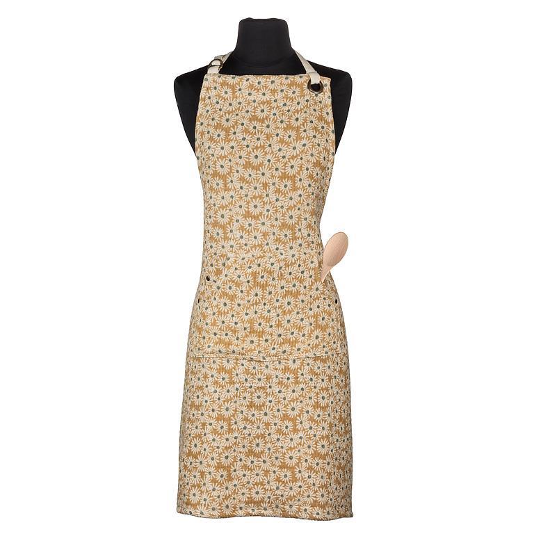 Apron - Stonewashed Cotton - Yellow Daisy