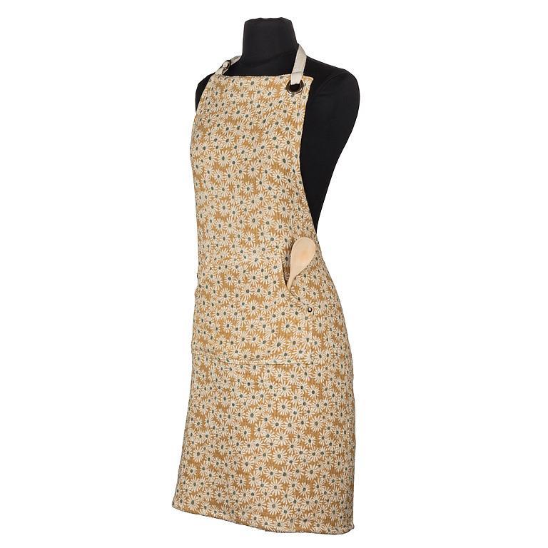 Apron - Stonewashed Cotton - Yellow Daisy