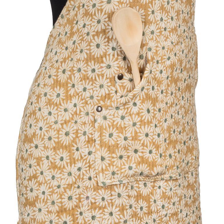 Apron - Stonewashed Cotton - Yellow Daisy