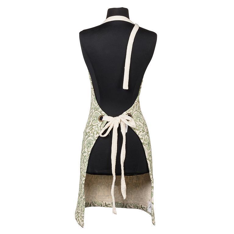 Apron - Stonewashed Cotton - Green Floral