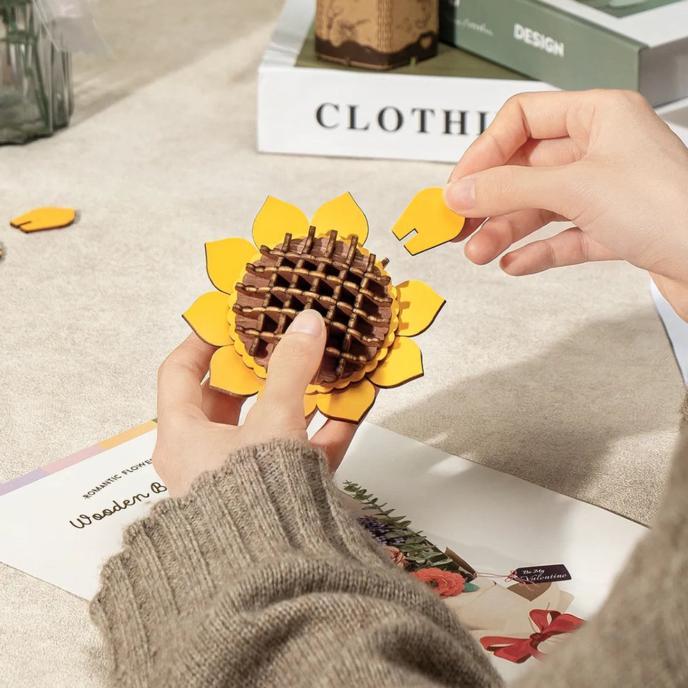 3D Wooden Puzzle - Flower - Sunflower