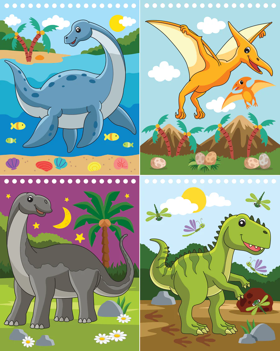 Book - Colour with Water - Dinosaurs