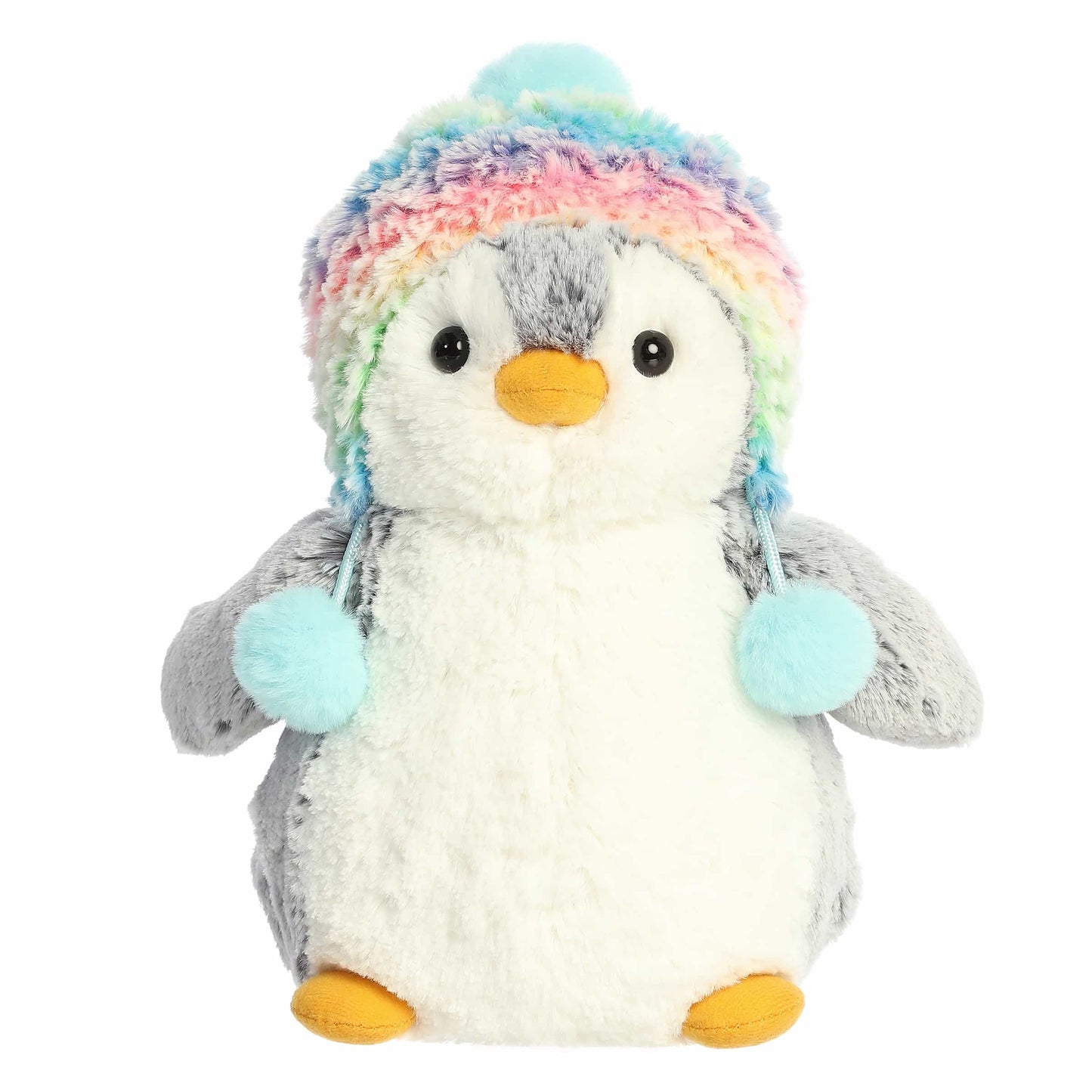 Stuffy - PomPom Penguin - 9" Rainbow Beanie