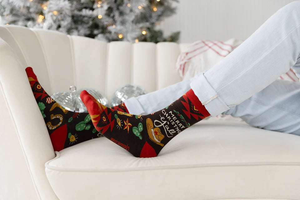 Socks - Large Crew - Country Christmas