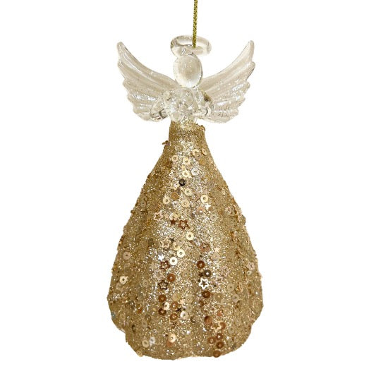 Ornament - LED Angel - Gold 5.5"