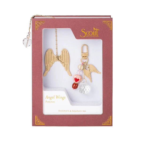 Bookmark & Keychain Set - Angel Wings/Protection