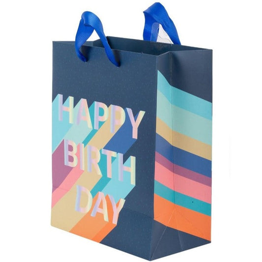 Medium Gift Bag - Happy Birthday Blue - 9"