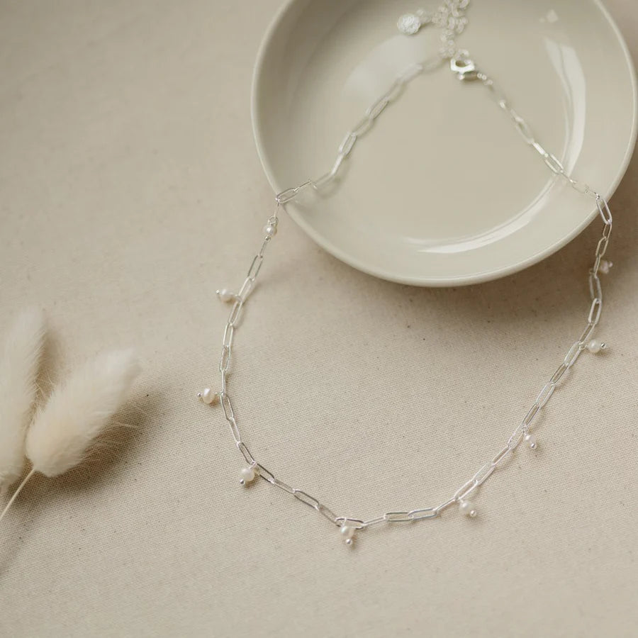 Necklace - Beatrice Pearl - Silver
