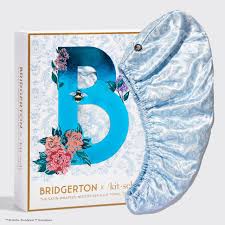 Bridgerton x Kitsch - Satin Wrapped Hair Towel - Toile De Blue