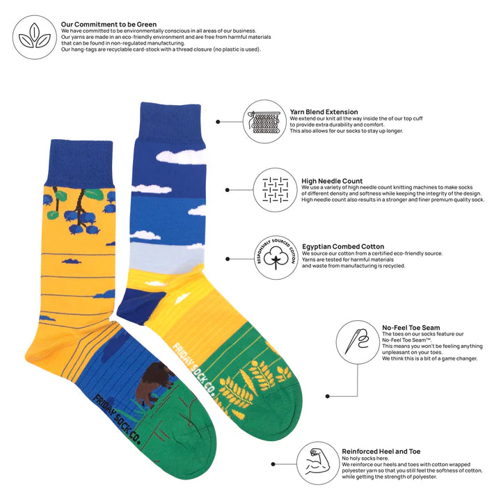 Socks - Large - Prairie Canadian Landscape