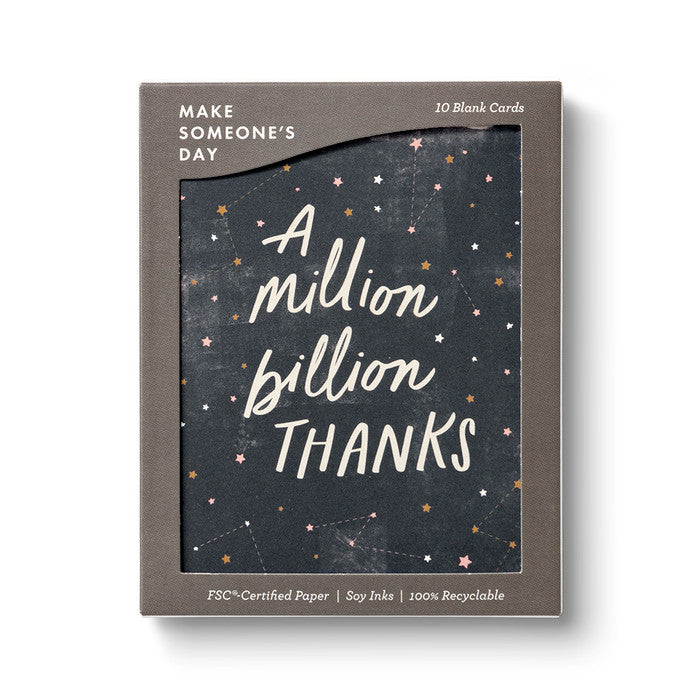 Boxed Cards - A Million Billion Thanks - Set of 10