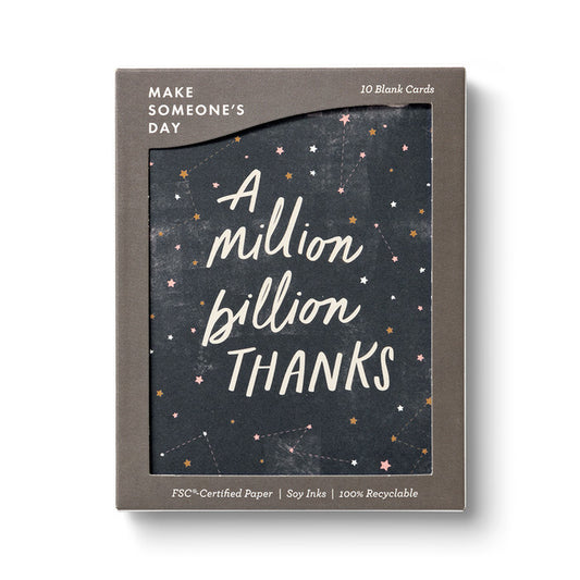Boxed Cards - A Million Billion Thanks - Set of 10
