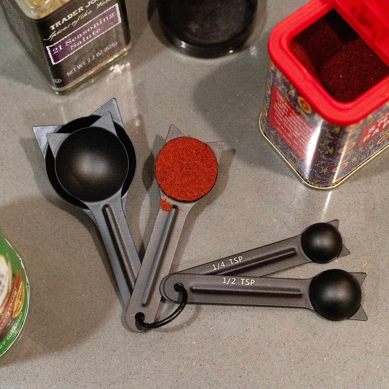Measuring Spoons - Stainless Steel - Black Cats