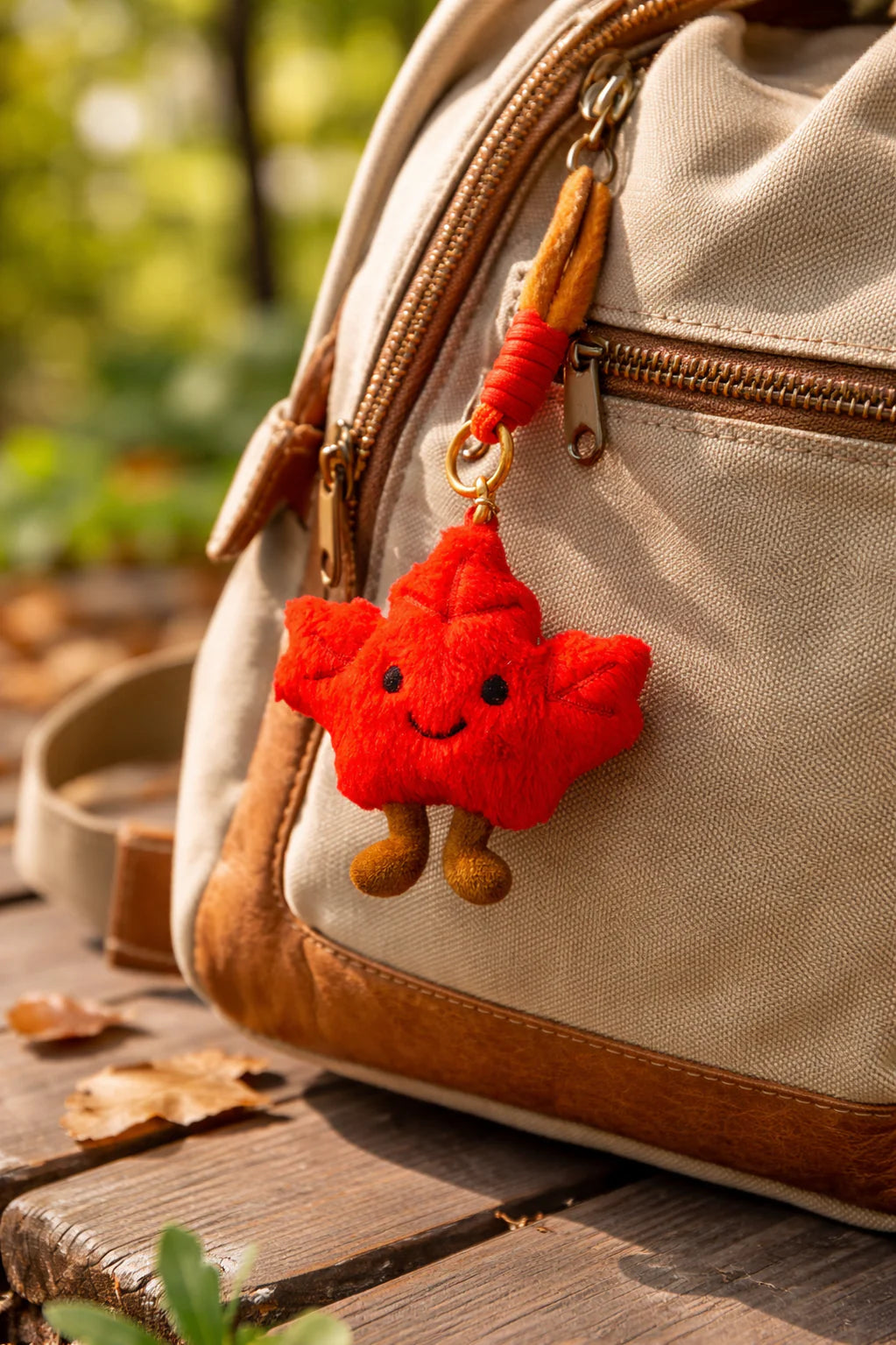 Bag Charm Keychain - Plush - Maple Leaf