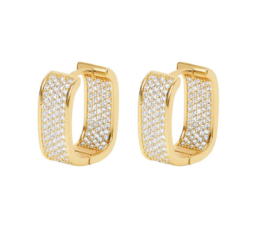 Hoop Earrings - Kendrick Rectangle - Gold