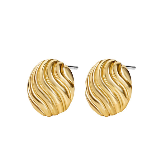 Stud Earrings - Esther Oval - Gold