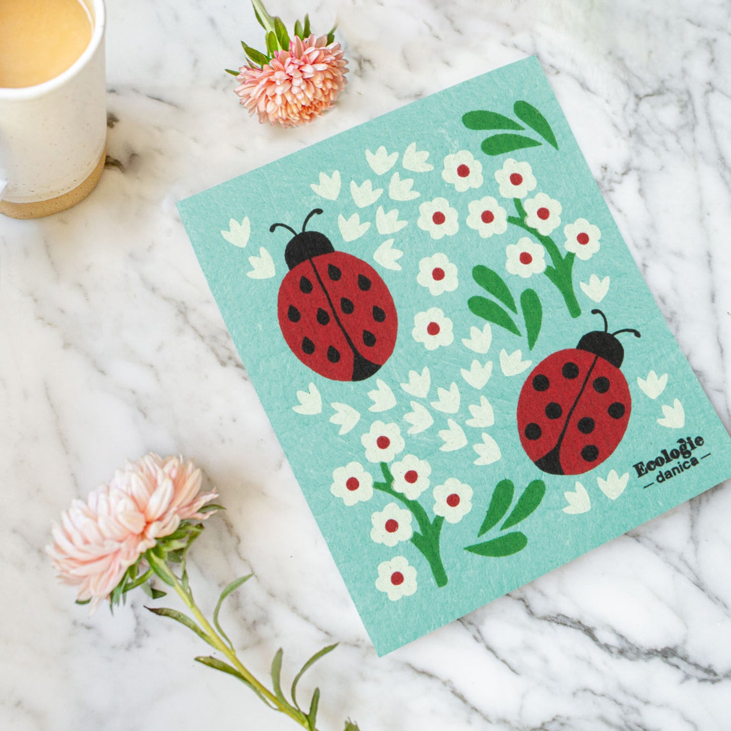 Swedish Dishcloth -  Ladybugs