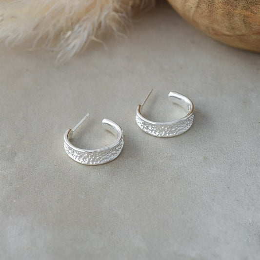 Hoop Earrings - Em - Silver