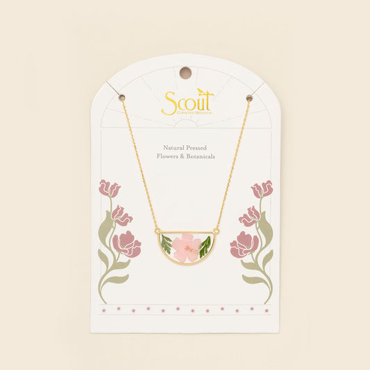 Necklace - Pressed Flower - Pink Cherry Blossom