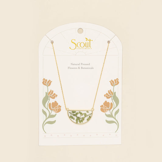 Necklace - Pressed Flower - Green Peppergrass