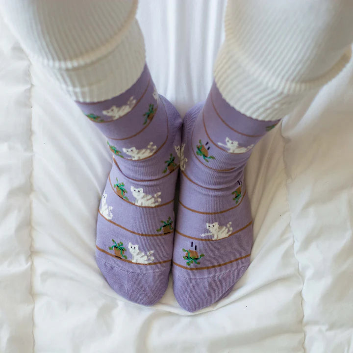 Socks - Small - Cat & Plants