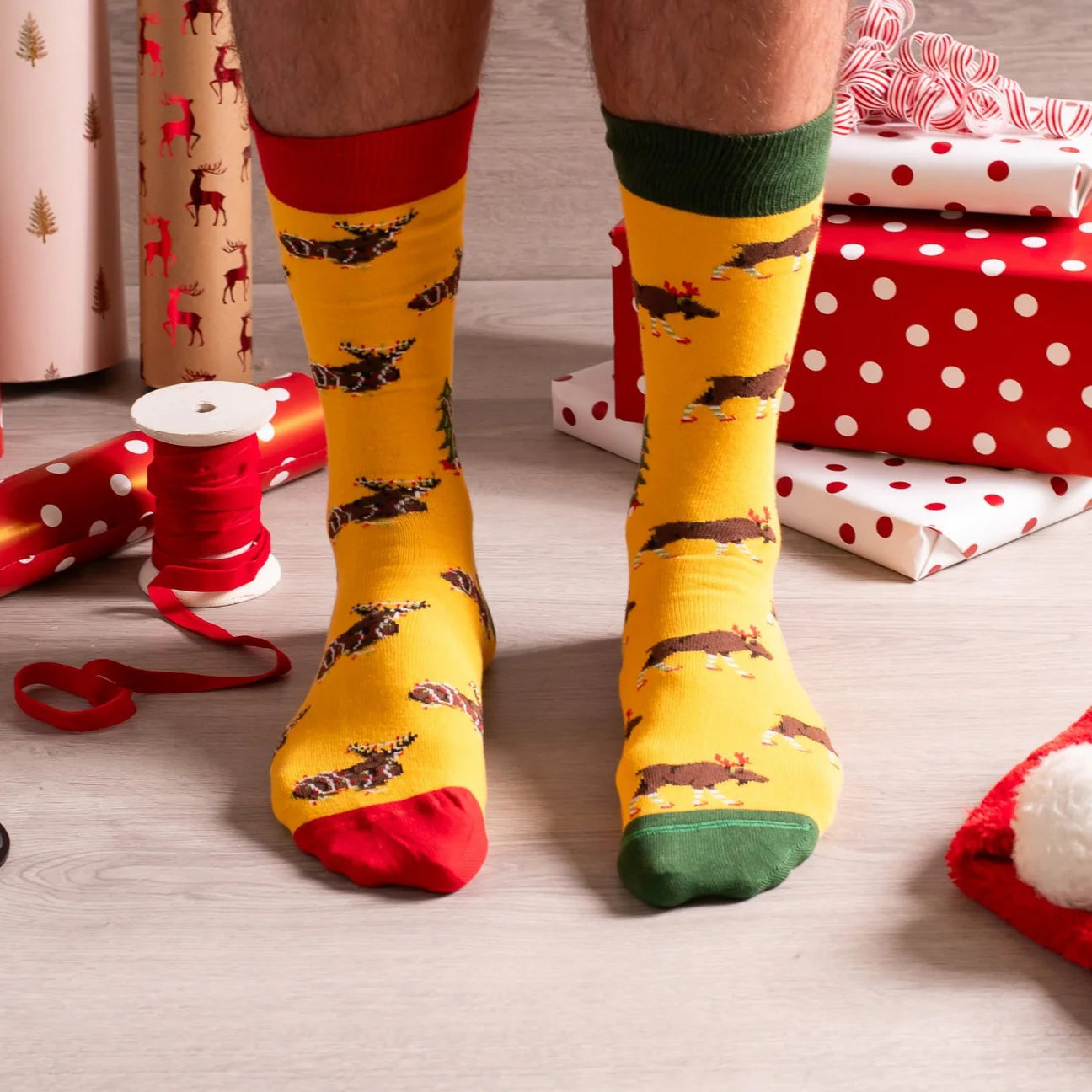 Socks - Large - Ugly Christmas Moose