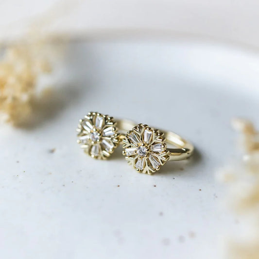 Hoop Earrings - Frosted Hoops - Gold