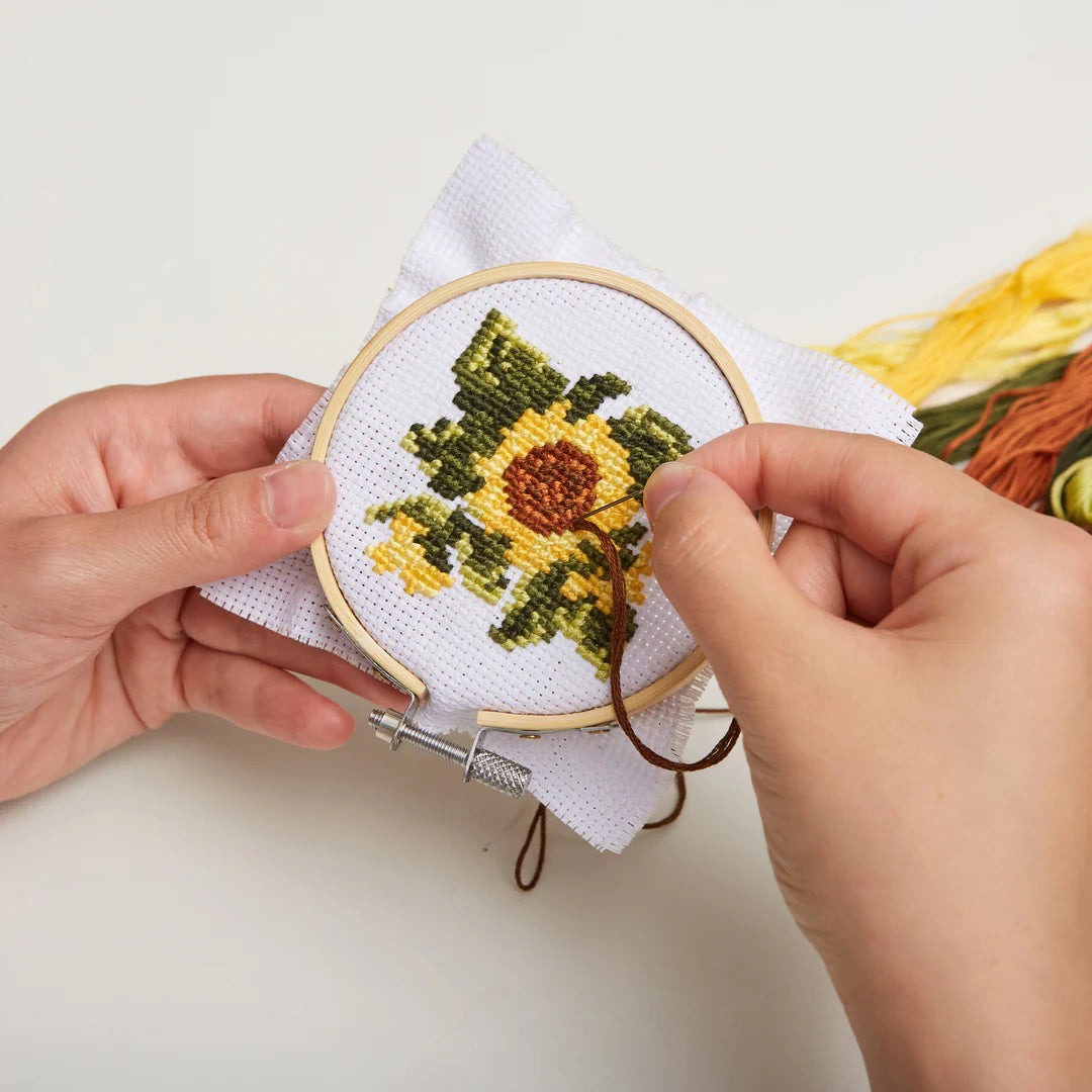 Mini Cross Stitch Embroidery Kit - Sunflower