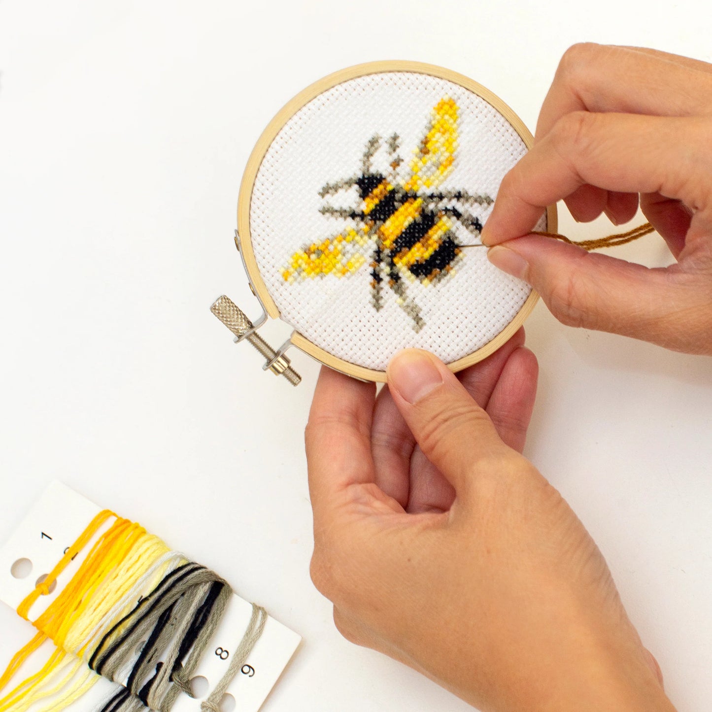 Mini Cross Stitch Embroidery Kit - Bee