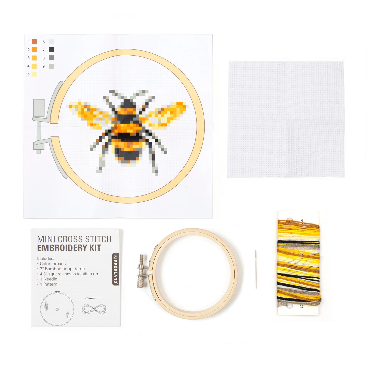 Mini Cross Stitch Embroidery Kit - Bee