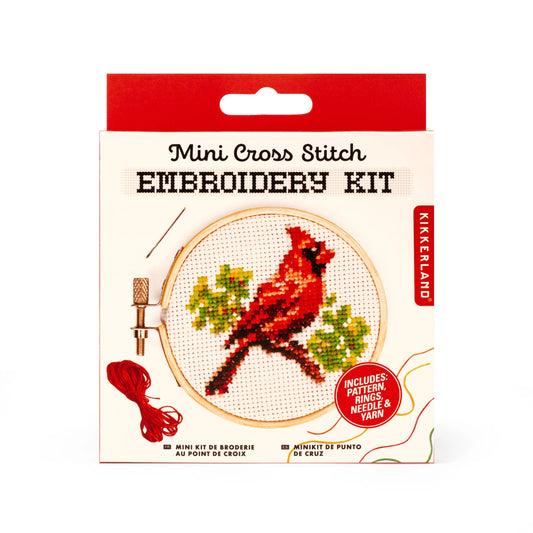 Mini Cross Stitch Embroidery Kit - Cardinal