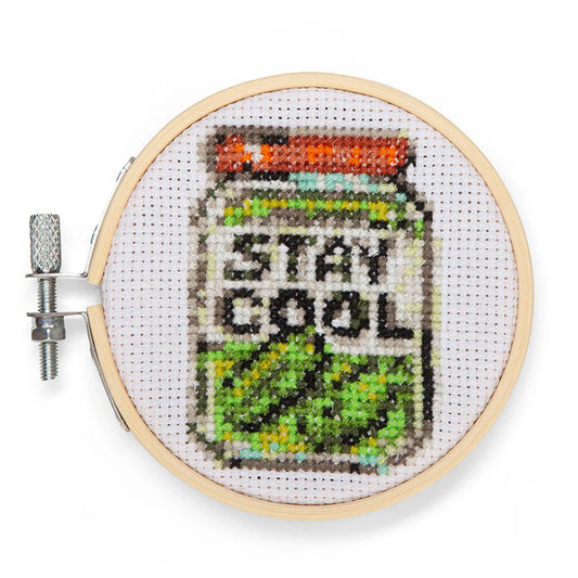 Mini Cross Stitch Embroidery Kit - Pickle