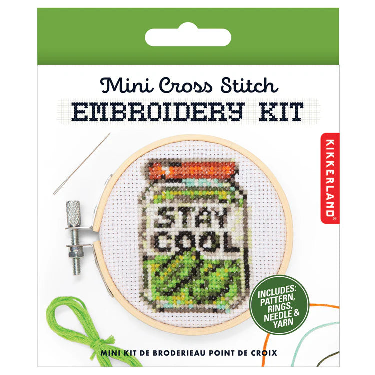Mini Cross Stitch Embroidery Kit - Pickle