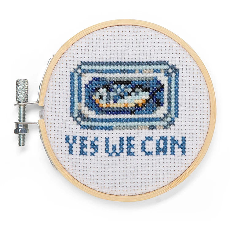 Mini Cross Stitch Embroidery Kit - Sardine Tin
