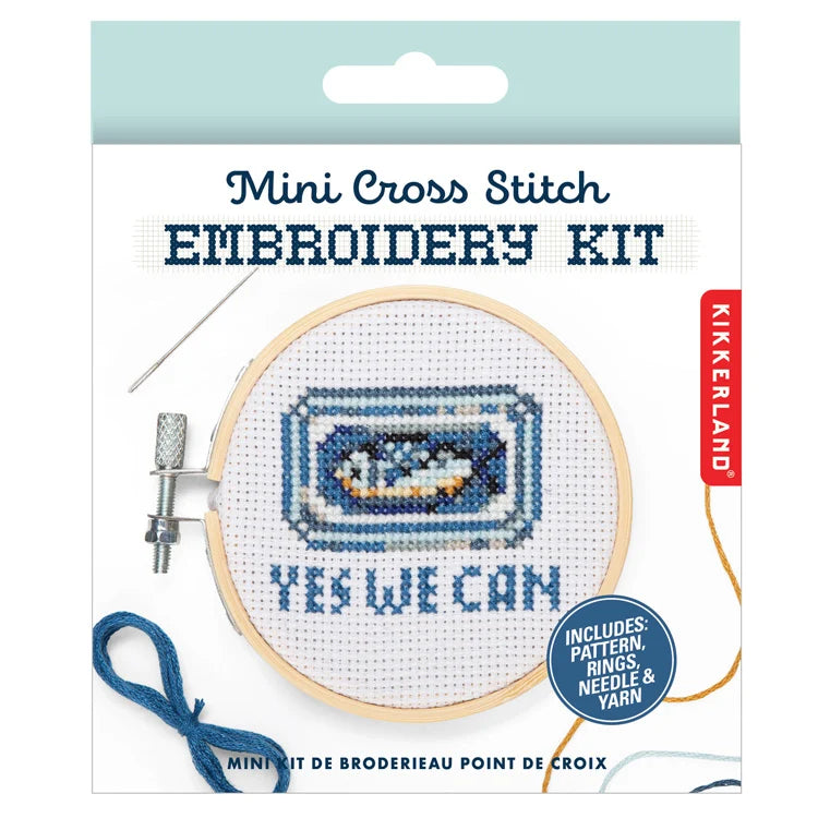 Mini Cross Stitch Embroidery Kit - Sardine Tin