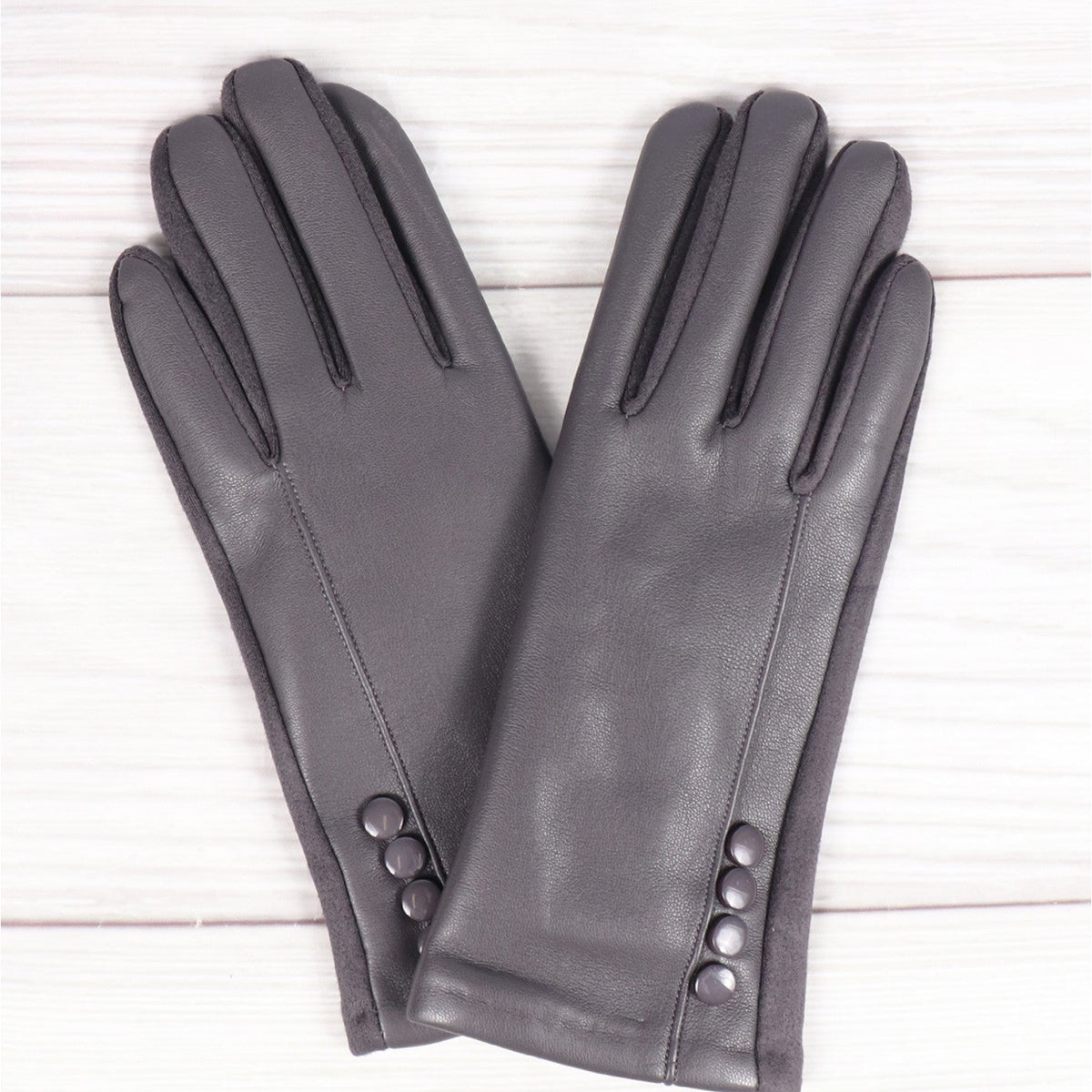 Gloves - Four Button - Grey