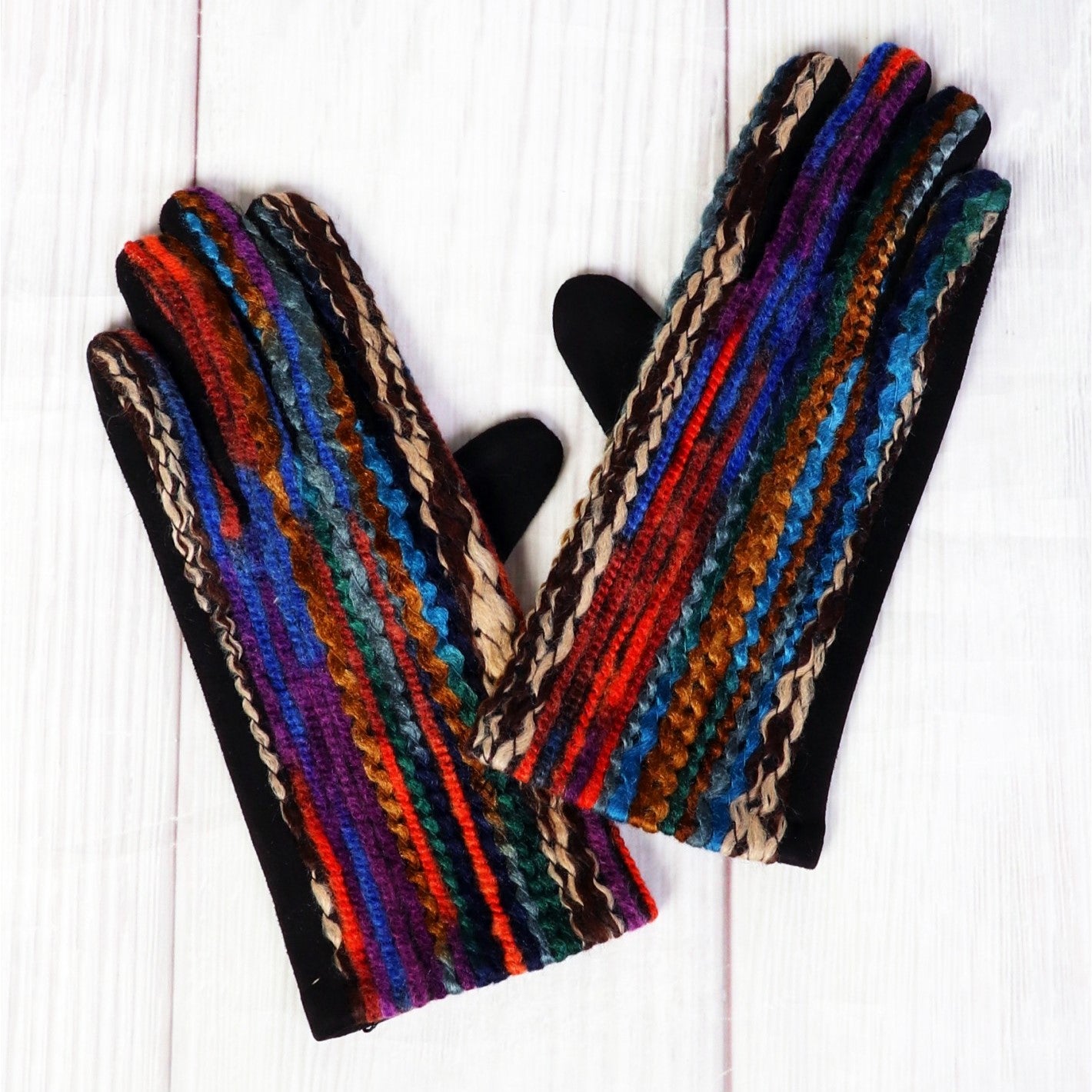 Gloves - Stitched Stripes - Multicolour