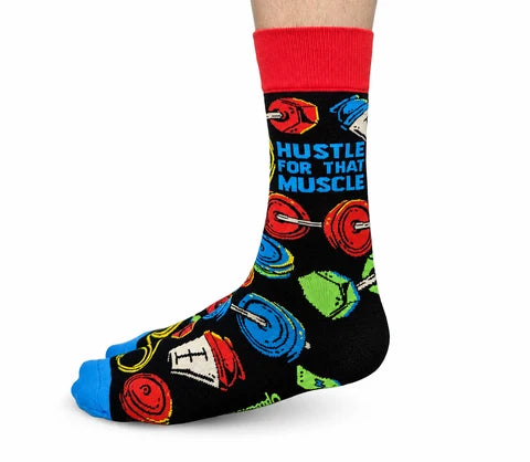 Socks - Large Crew - Hustle For That Muscle
