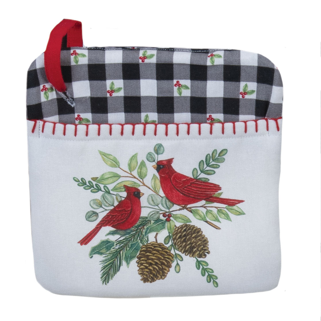 Pot Holder - Winter Cardinal