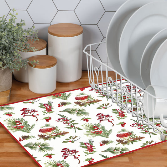 Drying Mat - Snow Capped Mushrooms