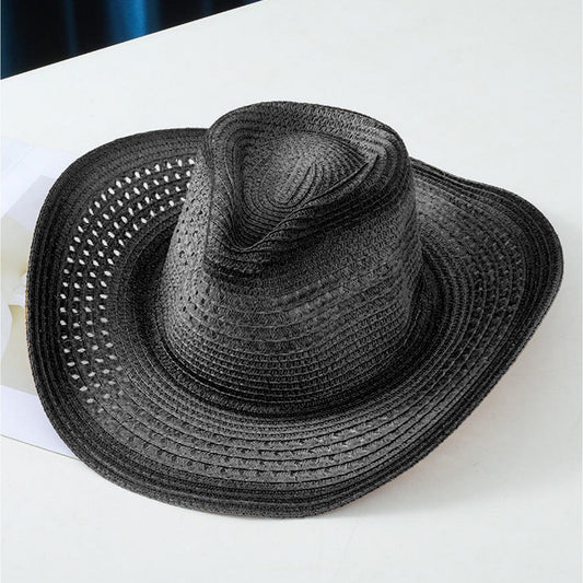 Cowboy Hat - Straw - Black