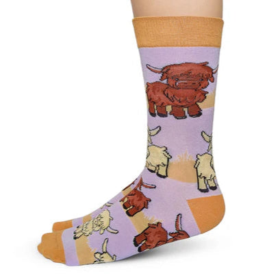 Socks - Small Crew - Highland Cows