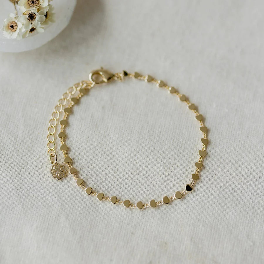 Bracelet - Dainty - Heart Chain Gold