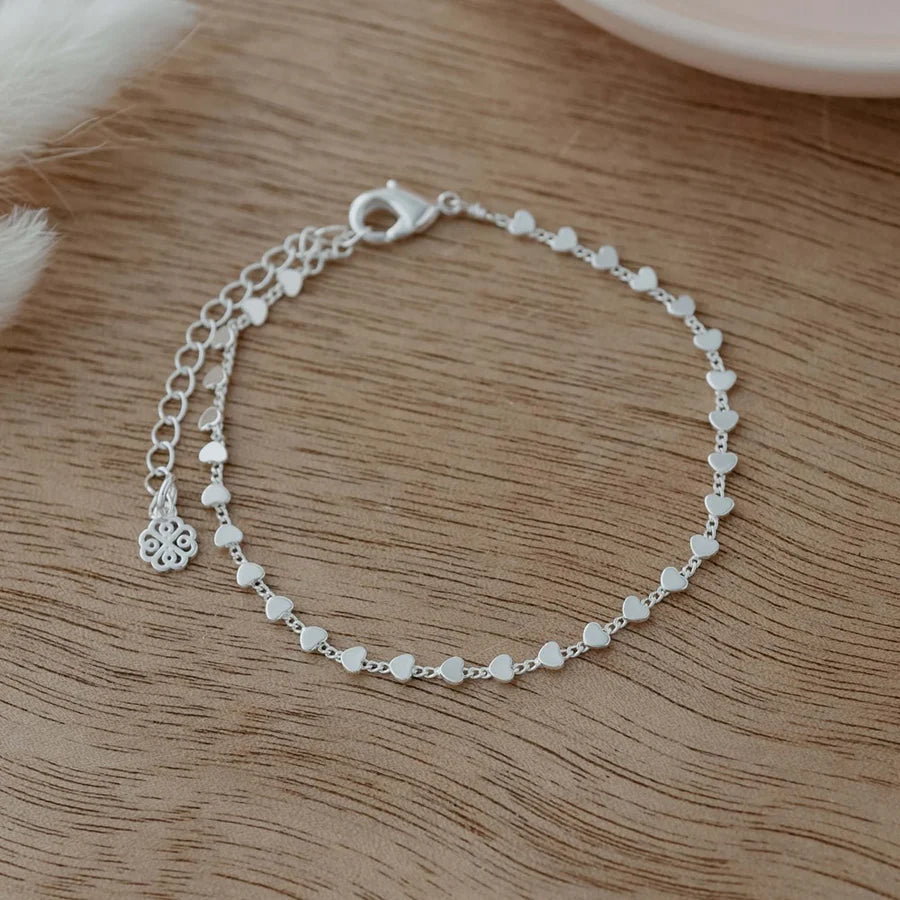 Bracelet - Dainty - Heart Chain Silver