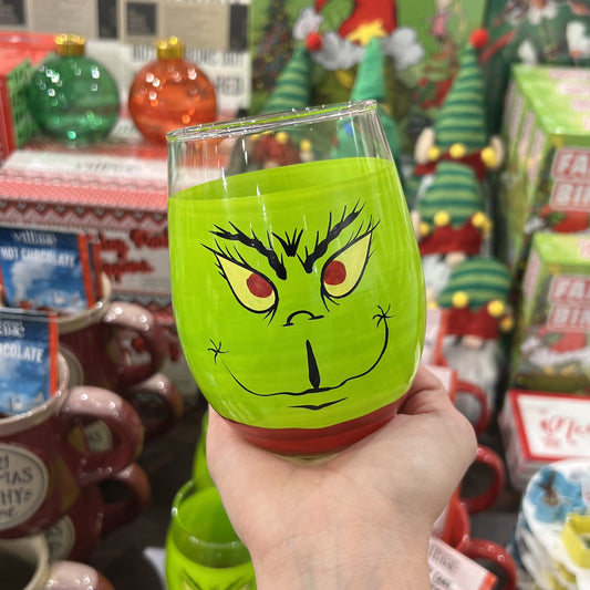 Wine Glass - Stemless - The Grinch