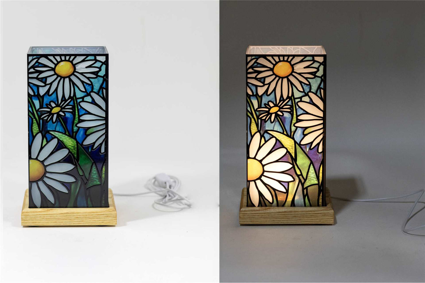 LED Lantern - Stained Glass - Daisy