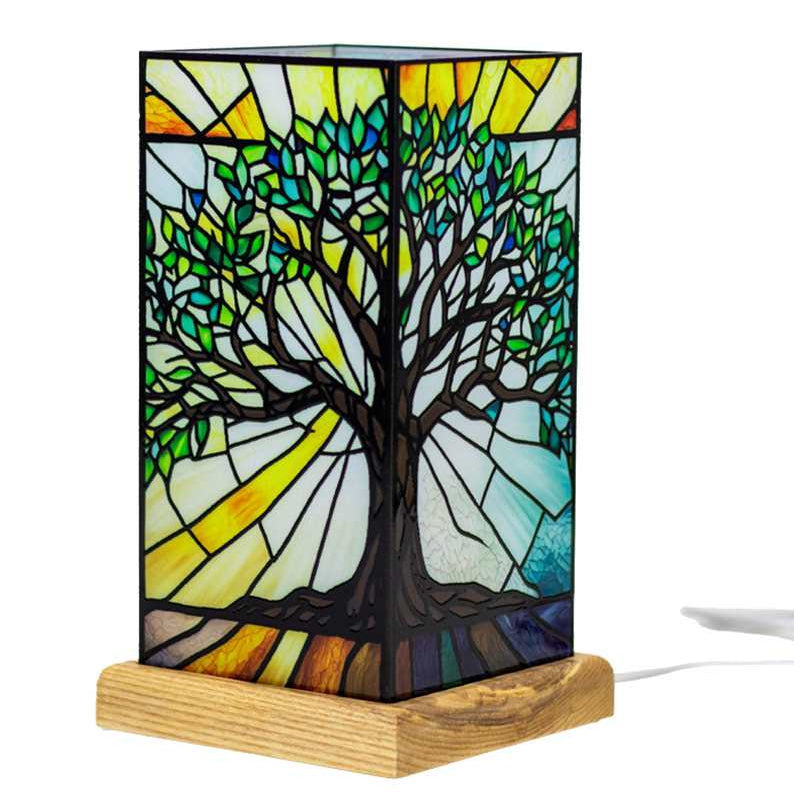 LED Lantern - Stained Glass - Tree